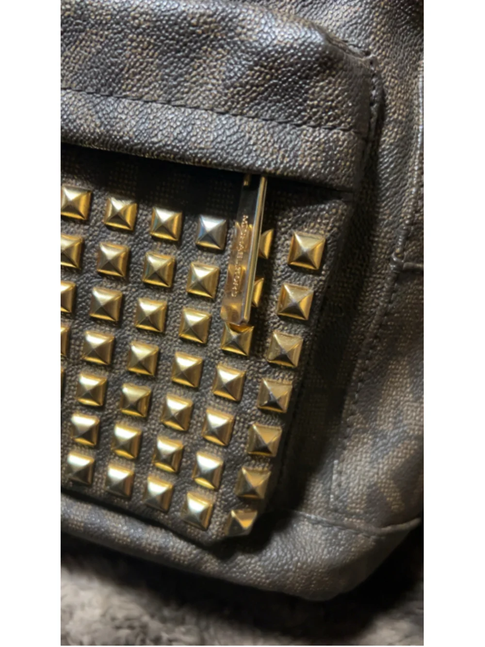 Women's Michael Kors Studded Backpack One Size Brown Gold